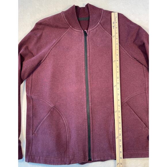 Lululemon Pleat to Street Jacket Size 8 Heathered Burgundy Swing Bomber - Picture 5 of 8